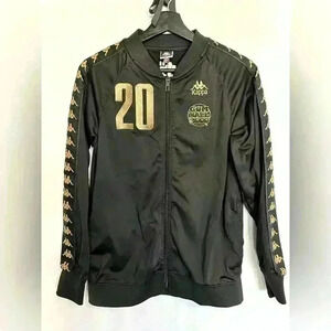 Vintage Y2K Kappa Gumball 3000 Black Gold Logo Track Jacket Small